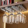 Vaisoeny Wine Glass Holder, 2 Pack, Translucent Plastic, Under Cabinet Storage Rack for Kitchen and Bar (Grey) view 1
