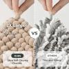 FRESHMINT Thick Chunky Chenille Bath Rugs 24"x36", Non Slip Bath Mat, Soft Bathroom Decor, Cute Shower Mat, Water Absorbent, Washable, Beige view 3