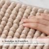 FRESHMINT Thick Chunky Chenille Bath Rugs 24"x36", Non Slip Bath Mat, Soft Bathroom Decor, Cute Shower Mat, Water Absorbent, Washable, Beige view 4