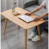 Small Living Room Simple Small Coffee Table Apartment Beautiful Bay Window Tea Table Study Reading Coffee Table Sofa Side Table (Color : Wood, Size : 100 * 60 * 75cm) view 2