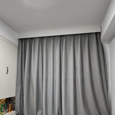 BBHW White Curtain Track and Fittings, Smooth Gliding Curtain Pole and Valance, Decorative Single Track Rail, Rust Proof Window Curtain Pelmet Set (Color : Ceiling Mount, Size : 160cm (5.2ft))