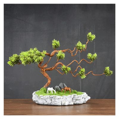 Artificial Bonsai Tree Small Artificial Bonsai Tree Fake Plant Potted Pine Bonsai Plant Faux Bonsai for Windowsill Yard Desktop Display9 Inches Artificial Plants Indoor Fake Plants Bonsai Tree