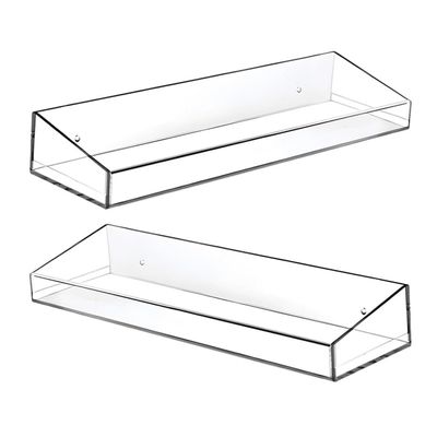Zerodeko 1set Acrylic Floating Shelves for Bathroom and Kitchen Storage Clear Wall-mounted Organizer for Shampoo Spices and Essentials for Clutter Space
