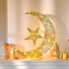 Glooglitter Pre-lit Eid Mubarak Decorations for Home Metal Eid Star Moon Crescent Light Ramadan Decorations Outdoor Lighted Night Lamp Sign with LED String for Yard Lawn Pathway view 3