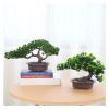 Artificial Bonsai Tree Artificial Bonsai Pine Tree, 7 Inch Faux Potted Plant Desk Display Fake Tree Pot Ornaments, Cedar Bonsai Plant for Home, Office Decoration Artificial Plants Indoor Fake Plants B view 4