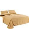 1001 TC New Egyptian Cotton 4 PC Sheet Set Stripe & US Twin, Beige_RV King view 1