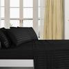 1002 TC New Egyptian Cotton 4 PC Sheet Set Stripe & US Twin, Black_Queen view 2