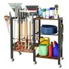 Dobures Garden Tool Organizer with Lockable Wheels, Heavy Duty Yard Tool Storage Rack for Shovels and Rakes, 3 Tier Lawn Care Utility Holder with hooks for Garage, Shed, Yard and Laundry Room view 1