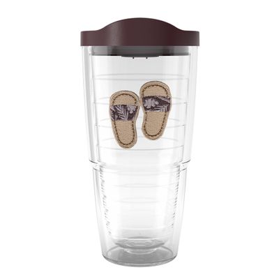 Tervis Sandy Slides Made in USA Double Walled Insulated Tumbler Travel Cup Keeps Drinks Cold & Hot, 24oz, Brown