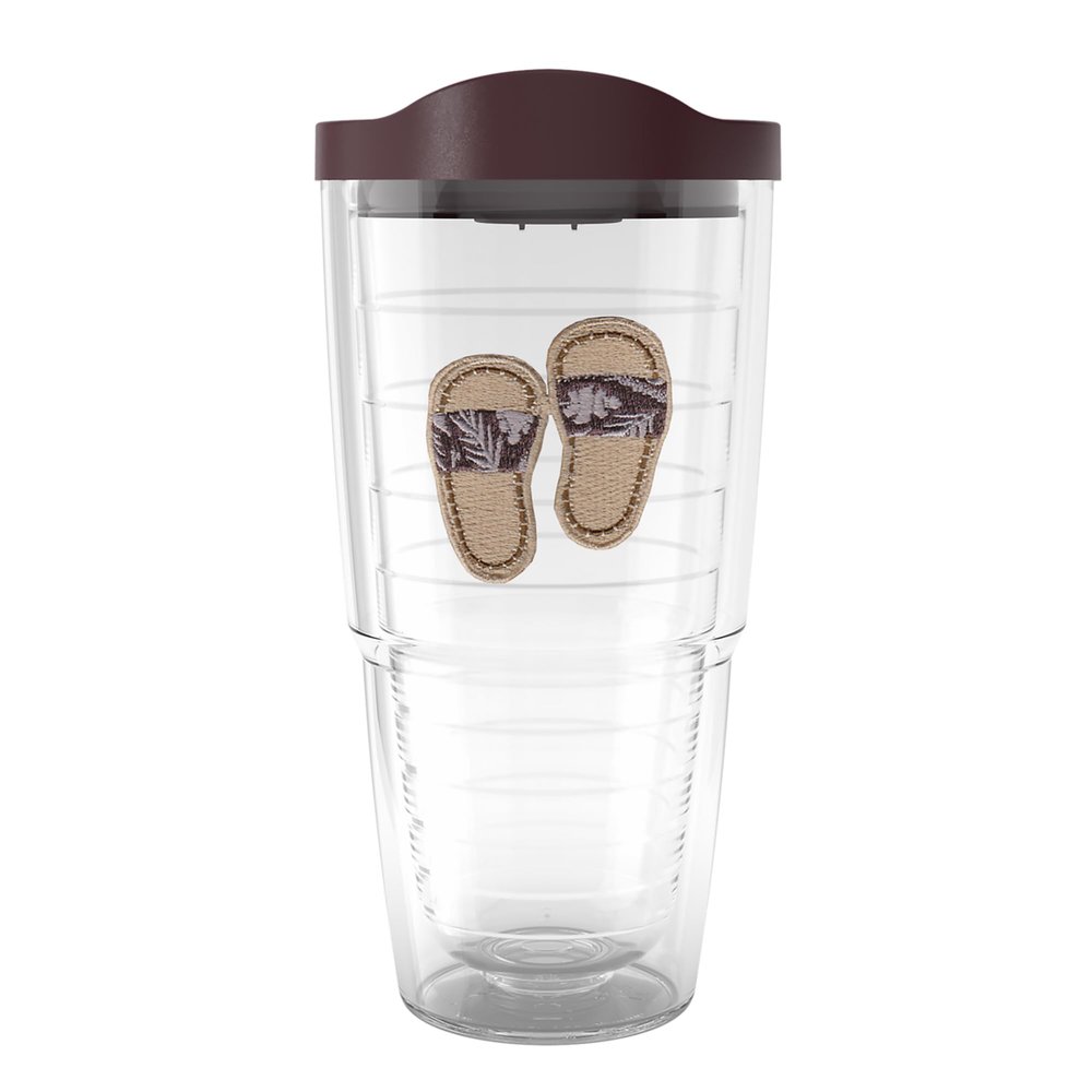 Tervis Sandy Slides Made in USA Double Walled Insulated Tumbler Travel Cup Keeps Drinks Cold & Hot, 24oz, Brown