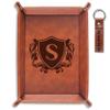 INNObeta Initial Valet Tray, Desktop Storage Organizer, PU Leather Bedside Tray Key Coin Holder, Personalised Gifts for Men, Birthday, Christmas, Letter S view 1