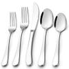 E-far Heavy Duty Silverware Set for 4, 20-Piece Stainless Steel Flatware Cutlery Set, Thick Metal Eating Utensils Including Forks and Spoons Knife, Heavy Weight & Mirror Finish, Dishwasher Safe view 1