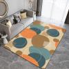 2x4 Runner Rugs Retro Mid Century Minimalist Fit Under Door Rugs for Entryway, Irregular Circular Geometric Aesthetics Kitchen Runner Rug Soft Non Slip Washable for Sink Entryway Hallways Indoor view 2