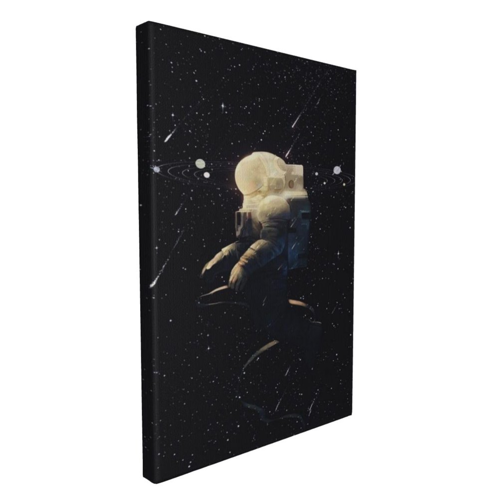 Abstract Galaxy Planet Star Spaceman Canvas Poster Wall Art Decoration for living room, bedroom, den, office, coffee shop, home decor.(Framed20*30in)