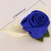 Arlai 2 pcs Rhinestone Leaves Pearl Decoration Hand Flower, Wedding Prom Party Satin Rose Wrist Corsage Flower - Dark Blue Artificial Flowers Party Wrist Accessory view 2