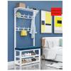 3-in-1 Entryway Coat Rack Hall Tree With Shoe Bench Bench Free Standing Clothes Hat Rack With Metal Frame Entryway Storage Shelf Organizer For Hallway Entryway Living Room (Size:60 * 30 * 172cm) view 3