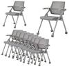 10 Pack Ergonomic Mesh Rolling Conference Room Chairs, Stackable Conference Room Chairs with Wheels and Arms for Meeting, Training & Home Office view 1