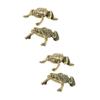 Amosfun 2sets Brass Toad and Frog Figurine Antique Brass Statues for Home Decor Unique Decorative Accents for Tabletop Display Collection Toad Frog view 1