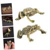 Amosfun 2sets Brass Toad and Frog Figurine Antique Brass Statues for Home Decor Unique Decorative Accents for Tabletop Display Collection Toad Frog view 3