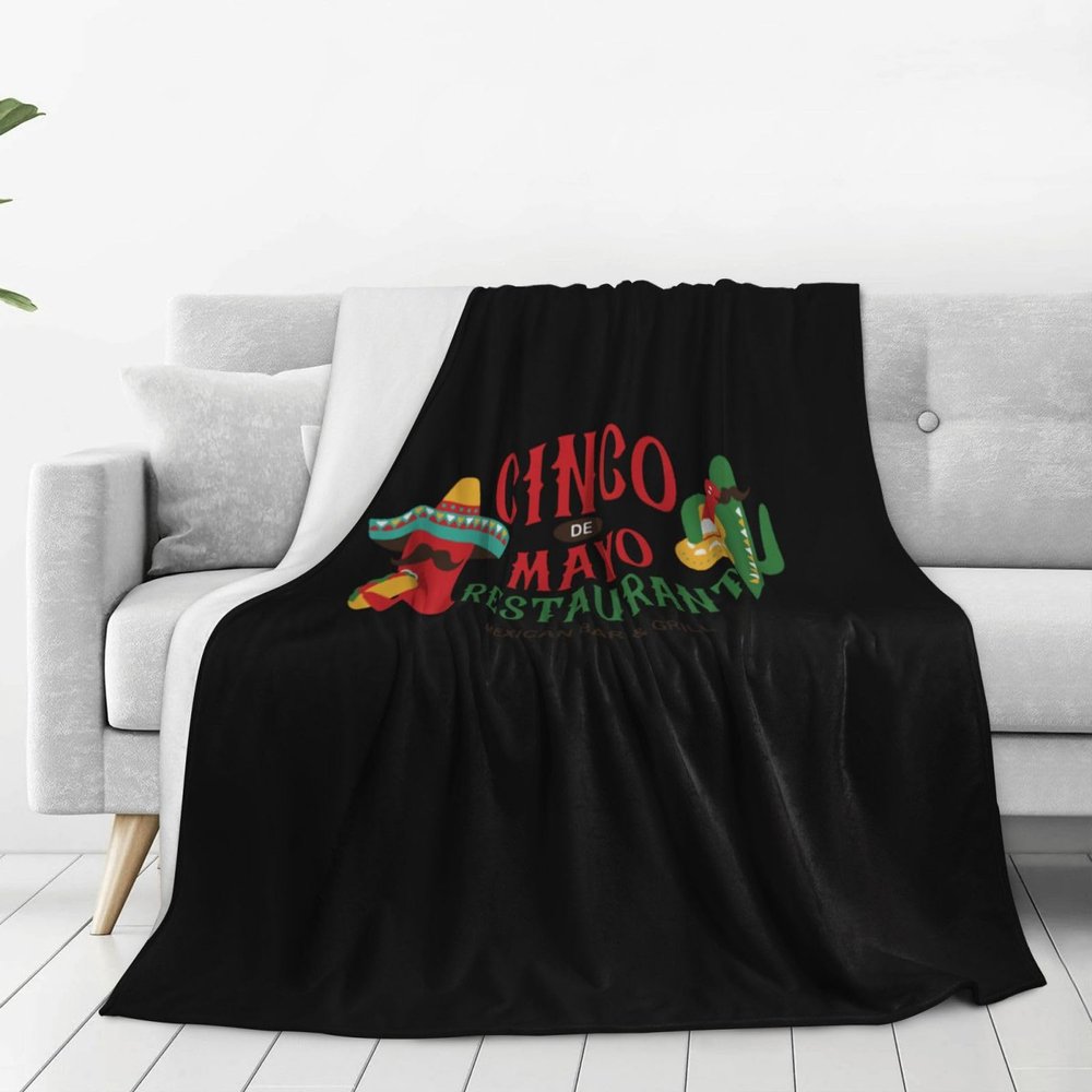 Cinco De Mayo Restaurant Mexican Bar Grill Blanket Throw Bedding for All Seasons Flannel Blankets Full Size Sofa Sofa Throw Blanket for Sofa Bed Cinema