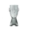 Italy Decor Glass vase Creative Glass Smile face Glass Bud Flower pots Flower vases Scandinavian vases face vase (Grey, S: 12 * 11.5 * 23.5CM) view 1