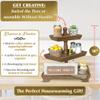 3 Tier Serving Tray [3 in 1] - Gorgeous Coffee Table Tray [Includes 3 Changeable Handles] - Can Assemble into a 1, 2 or 3 Tier Decor - Kitchen Table Centerpiece - Rectangle Wooden Serving Stand view 3