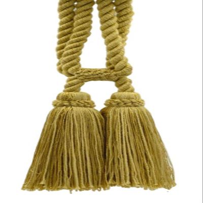DCOPRO Traditional Cotton Double Tassel Curtain Tassel Tieback Tassel Length 5 1/2" (14cm) 27" Spread (68.5cm) (Style# TBC0552) Antique Gold #C4 (Dark Yellow Gold) Set of 10