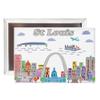 City Themed Artwork Magnet Collection by Beary Blu - Designed in The USA, Collectible Souvenirs Gifts 2.5" x 3.5" (St Louis) view 1