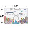 City Themed Artwork Magnet Collection by Beary Blu - Designed in The USA, Collectible Souvenirs Gifts 2.5" x 3.5" (St Louis) view 2
