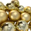 1.3 Inch Gold Shiny and Matte Glass Christmas Ball Hanging Ornaments 16 Piece Set view 1