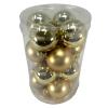 1.3 Inch Gold Shiny and Matte Glass Christmas Ball Hanging Ornaments 16 Piece Set view 4