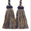 DCOPRO Imperial Collection Double Tassel Curtain and Drapery Tieback/Holdback 4" Tassel (10cm) 26" Spread (66cm) # ICT Nautical Gold #1152 (Light Gold Yellow Gold Navy Blue) Set of 4 view 2