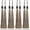 DCOPRO Imperial Collection Double Tassel Curtain and Drapery Tieback / Holdback, 4" (10cm), 26" (66cm) # ICT, Tan Beige Black #4363 (Pure Black, Tan, Light Beige) Set of 4 view 1