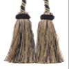 DCOPRO Imperial Collection Double Tassel Curtain and Drapery Tieback / Holdback, 4" (10cm), 26" (66cm) # ICT, Tan Beige Black #4363 (Pure Black, Tan, Light Beige) Set of 4 view 2