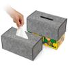 2 Pack Decorative Tissue Box Holder - Modern Felt Tissue Box Cover - Rectangle - Medium Size - Taupe view 1