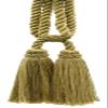 DCOPRO Traditional Cotton Double Tassel Curtain Tassel Tieback Tassel Length 5 1/2" (14cm) 27" Spread (68.5cm) (Style# TBC0552) Golden Beige #E16C (Dark Gold Beige) Set of 2 view 1