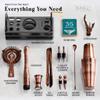 BARE BARREL Mixology Bartender Kit Bar Set | 14-Piece Cocktail Shaker Set | Martini Barware Mixing Tools for Home Bartending | 35 Recipe Cards | Gift Set (28oz Boston Shaker, Copper/Black) view 4