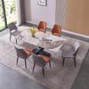 AYARNA Tech Cloth Dining Chairs Set of 2 Kitchen Living Room Lounge Counter Chairs Sturdy Carbon Steel Metal Legs(Light Gray+Dark Gray) view 2