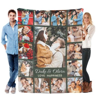 COLORSFORU Custom Blanket with Photo and Text Personalized Picture Blanket Printed in USA Customizable Gift Picture Throw for Him Her Women Men Birthday Valentine Anniversary Wedding Gift