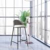 Bar Stool with Back and Footrest Counter Height Bar Stools with Back, Upholstered Faux Leather Bar Stools, Modern Kitchen Stools Chairs with Thick Cushion and Sturdy Metal Legs for Dining, 1 Stool view 2