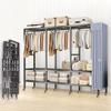 Garment Rack Walk In Closet Organizer Heavy Duty Clothes Rack Closet System with 3 Hanging Rods, 8 Wheels, 1600 LBS Load Capacity for Wardrobe, Freestanding Bedroom Armoire (215cm/84.6in) view 1