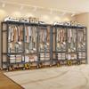 Garment Rack Walk In Closet Organizer Heavy Duty Clothes Rack Closet System with 3 Hanging Rods, 8 Wheels, 1600 LBS Load Capacity for Wardrobe, Freestanding Bedroom Armoire (215cm/84.6in) view 3