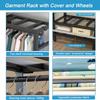 Garment Rack Walk In Closet Organizer Heavy Duty Clothes Rack Closet System with 3 Hanging Rods, 8 Wheels, 1600 LBS Load Capacity for Wardrobe, Freestanding Bedroom Armoire (215cm/84.6in) view 4