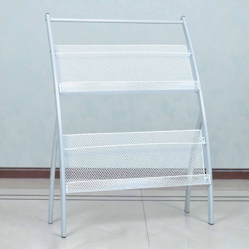 JacCos Black Foldable Floor-Standing Magazine Rack, Sturdy and Durable, Easy to Install, Suitable for Homes, Schools, Libraries, Etc.