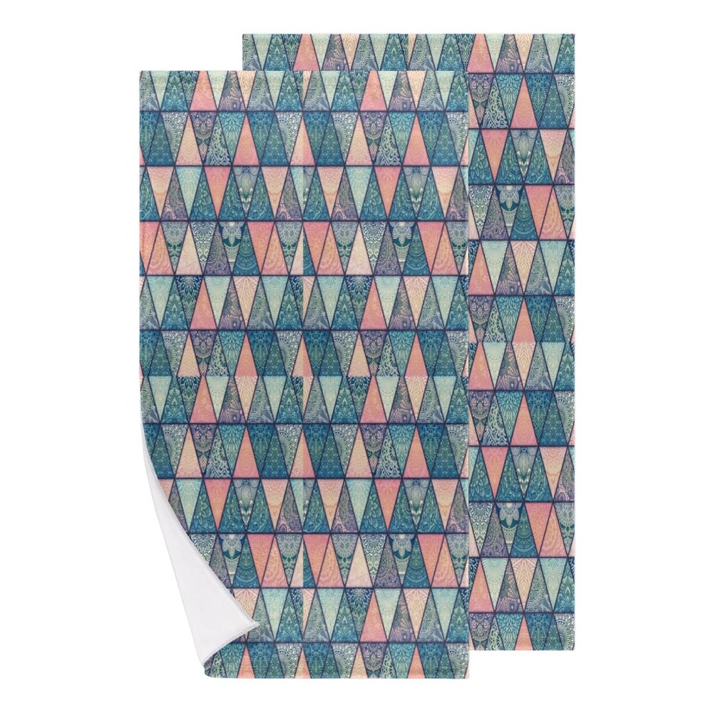 bisibuy Geometric Aztec Boho Hand Towels for Bathroom 28.3 x 14.4 Decorative Kitchen Hand Towel Soft Absorbent Bathroom Towels Set of 2 Ikat Kitchen Drying Towels Home Farmhouse Decor Gifts