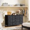 Jojoka Wide Dresser with 10 Large Drawers for 55'' Long TV Stand with Power Outlet Entertainment Center, Storage Fabric Drawer Unit for Bedroom, Living Room, Closet, Entryway, view 2