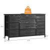 Jojoka Wide Dresser with 10 Large Drawers for 55'' Long TV Stand with Power Outlet Entertainment Center, Storage Fabric Drawer Unit for Bedroom, Living Room, Closet, Entryway, view 3