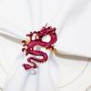 Amosfun 6pcs Chinese Dragon Metal Napkin Unique Decorative Holders for Weddings Parties and Family Gatherings Faux view 3