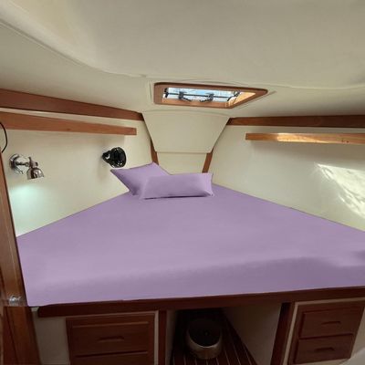 EGYLIN 100% Egyptian Cotton Universal XL-V Berth 3 Piece The Best Boat XL-V Berth Bedding Fits mattresses up to 8 Depth Sheet Set - 800 Thread Count Boat Sheet Set - Levender