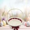 Wedding Girl Flower Basket Easter Eggs Candy Basket Small Flowers Basket Bride Candy Container Wedding Basket for Wedding Bride Shower Engagement Party Supply - Dark Red, L view 2